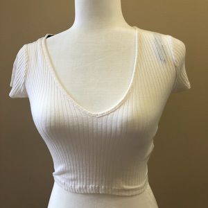Forever21, Crop Top, Size S, white